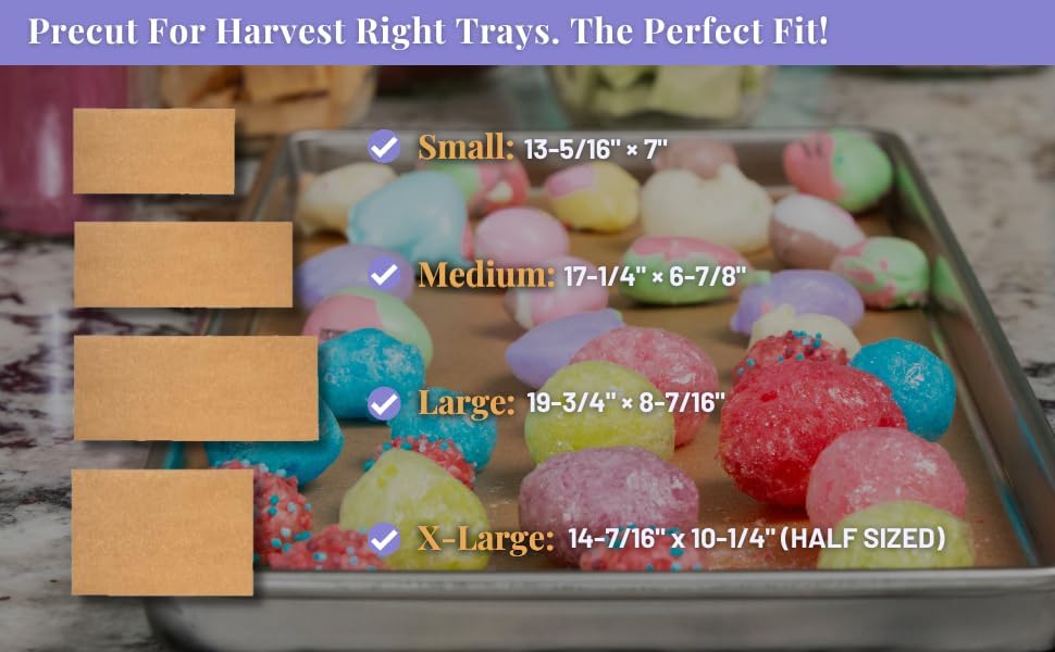 300 pack Parchment Paper For Harvest Right Freeze Dryer (XL - Extra Large) (Half Tray Size)