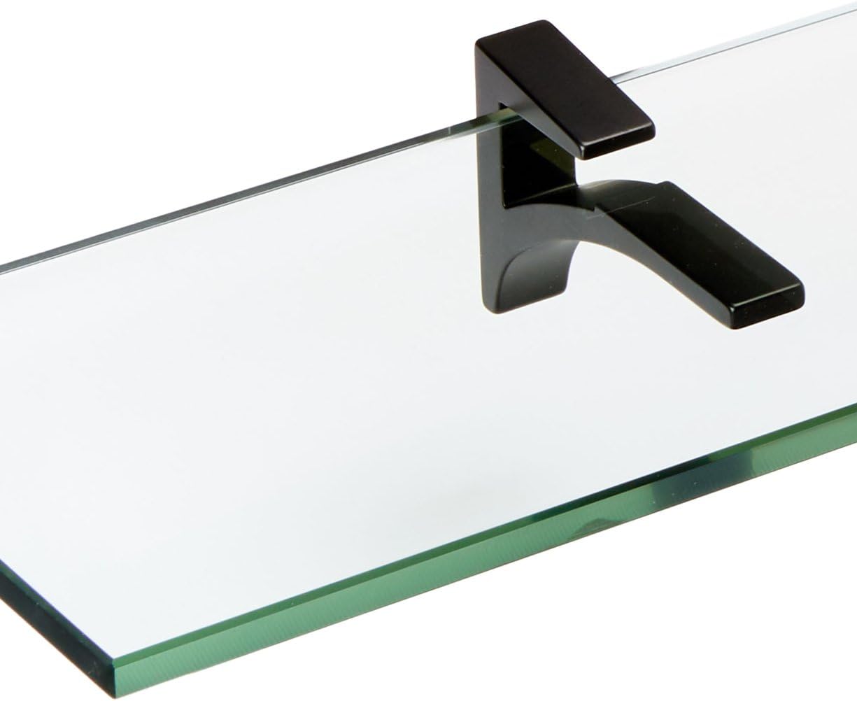 Spancraft Glass C-8x24-Black Cardinal Glass Shelf, Black, 8" x 24"