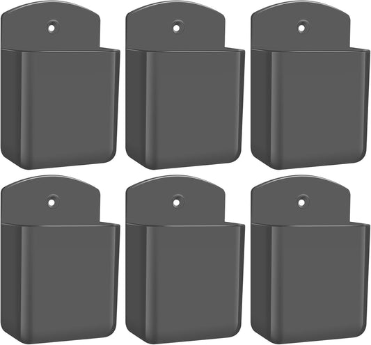 6 PCS Remote Control Holders Wall Mount, Self Adhesive TV Air Conditioner Remote Control Holder, Wall Mount Storage Box Organizer Wall Pen Holder Storage for Home Office School (Grey)
