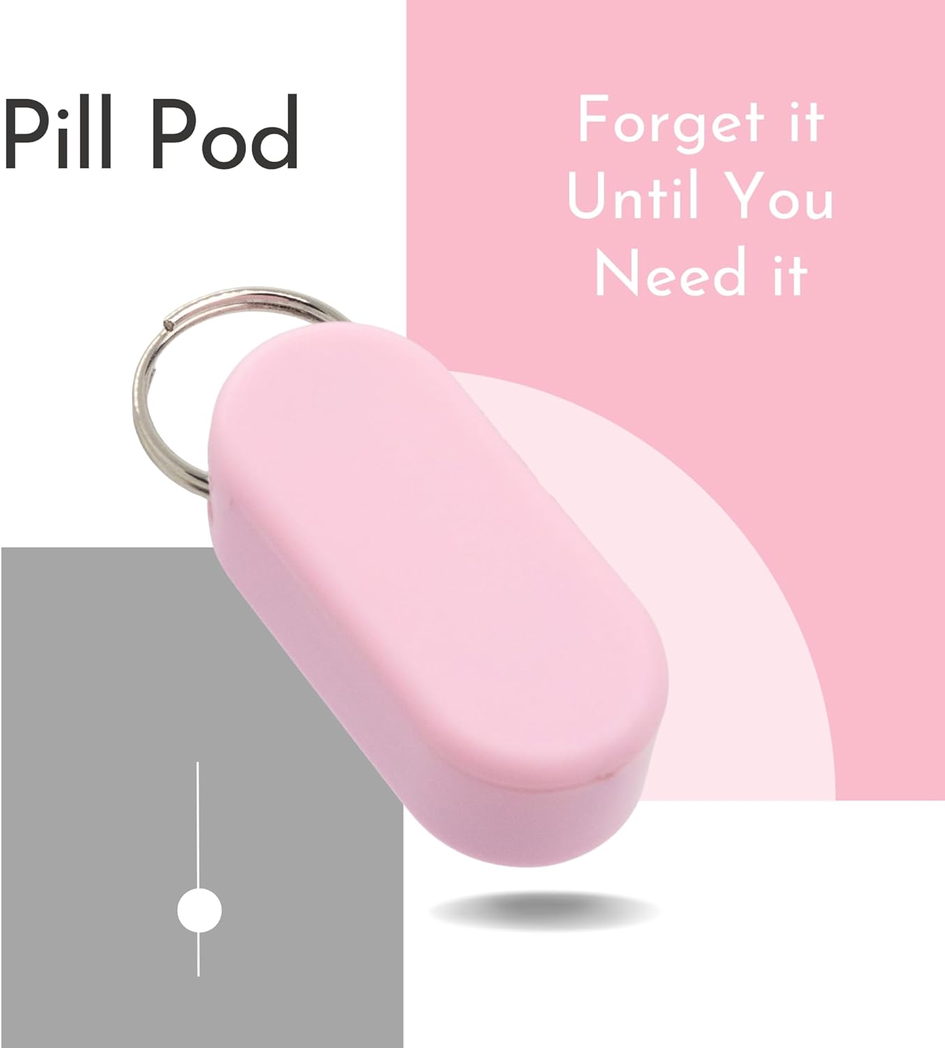Keychain Pill Holder Single Pack – Lightweight Magnetic Pill Organizer for Daily Medication Storage, Portable Micro Pill Case for Travel, Durable and Discreet (Blush)