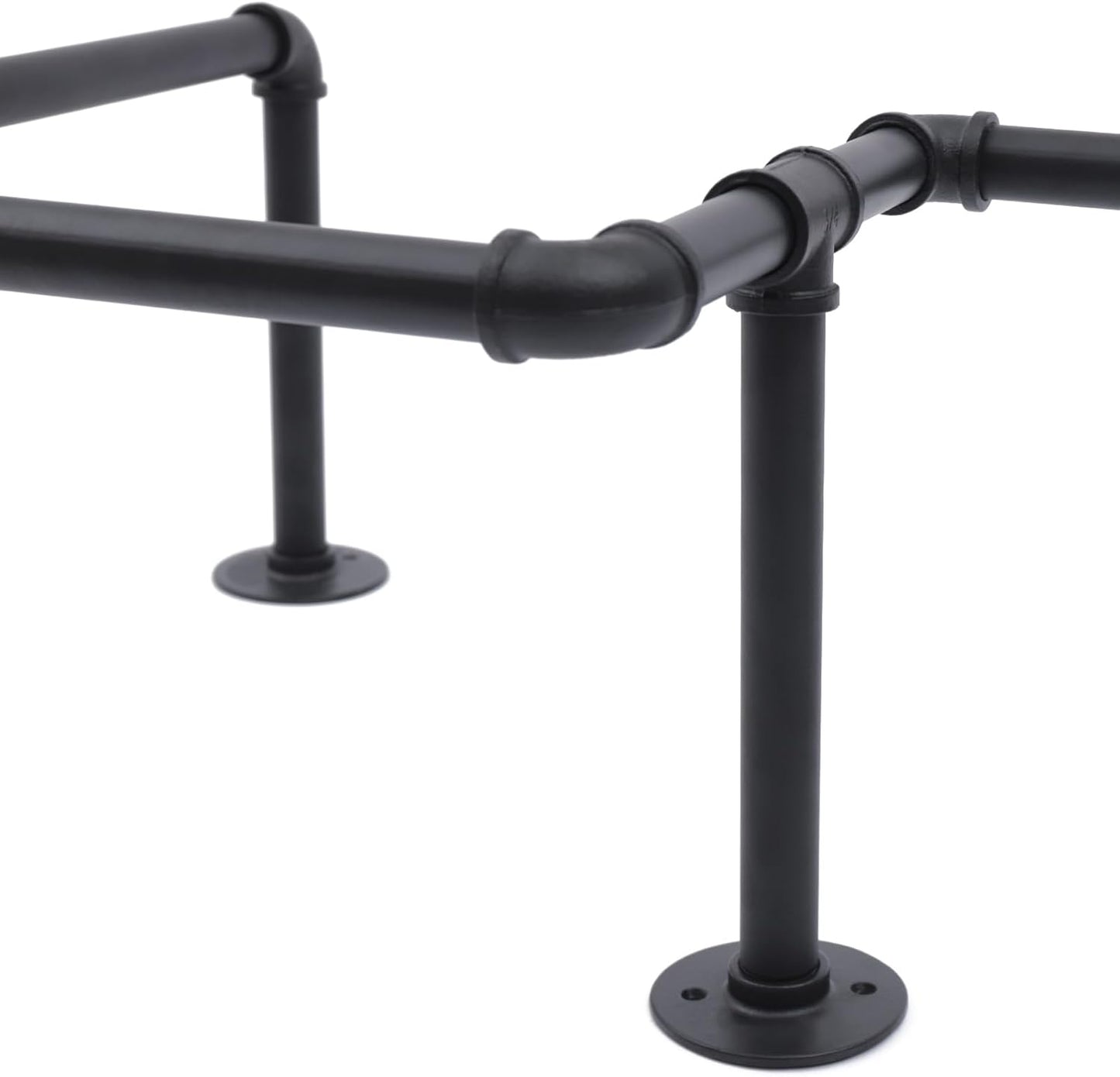 Industrial Pipe Clothes Rack Wall Mounted, 85.83 inches Heavy Duty Iron Pipe Clothing Garment Rail, Multi-Purpose Clothing Hanging Rod for Laundry Room and Closet Storage