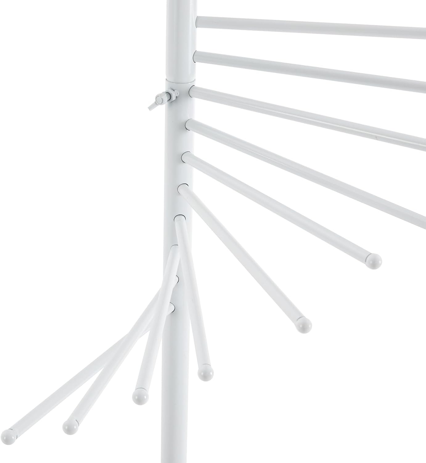 Freestanding Scarf Display Rack, Metal Spiral Scarf Holder with 30 Rods, Hijab Stand Belt Pants Hanger Organizer for Locker Room, Home, Office, Commercial Shopping Mall, Clothing Store (17X67in White)