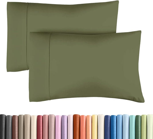 Queen Pillow Cases - 2 Pack - Super Soft Pillowcase Covers - Envelope Enclosure - Hotel Quality Pillow Protectors - Wrinkle Free, Shrink & Stain Resistant - Machine Washable - 20" x 30" (Sage Green)