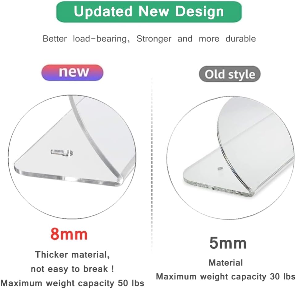 BiJun Skateboard Wall Mount Display Rack Skateboard Hanger Wall Mount Deck Clear Display and Storage Longboard Deck Horizontal Display Stand