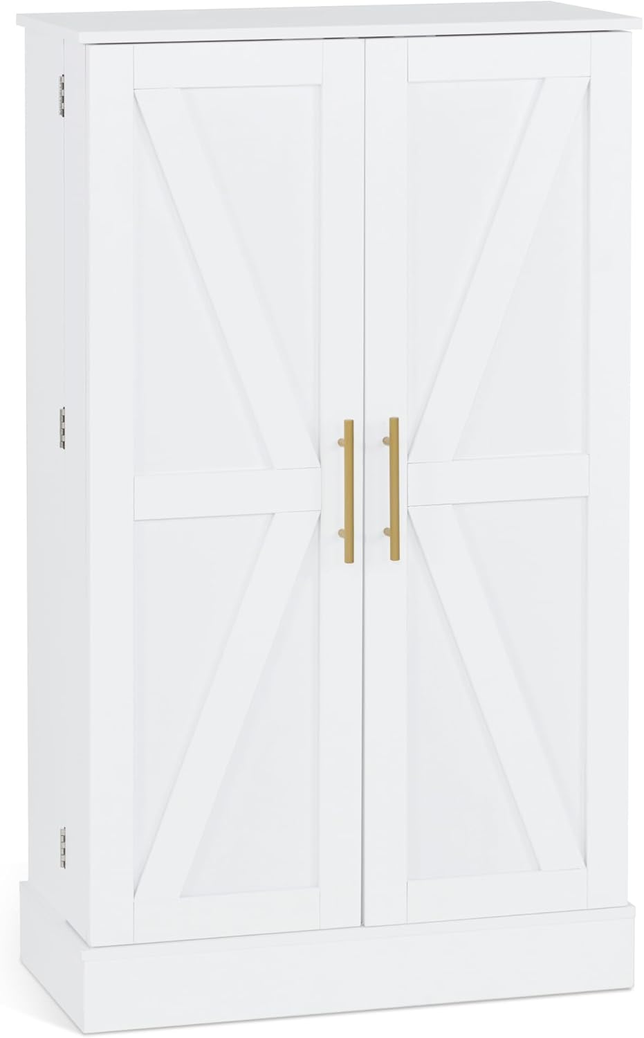 BarberPub Storage Cabinet, Multi-Functional Beauty Salon Organizer with Hinged Door, Adjustable Shelves, for Spa, Home, Office 2024 (White)