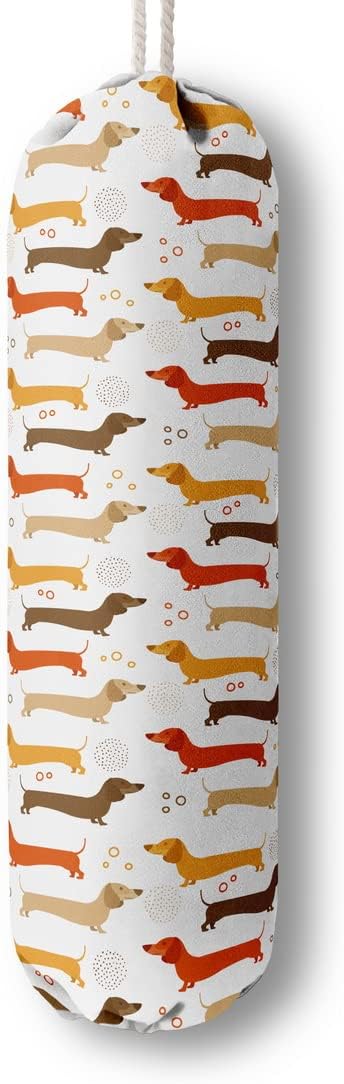 Dog Pattern Grocery Bags Holder Organizer - Wall Mount Plastic Bags Storage Container Dispensers, Perfect Gifts for Dog Lovers