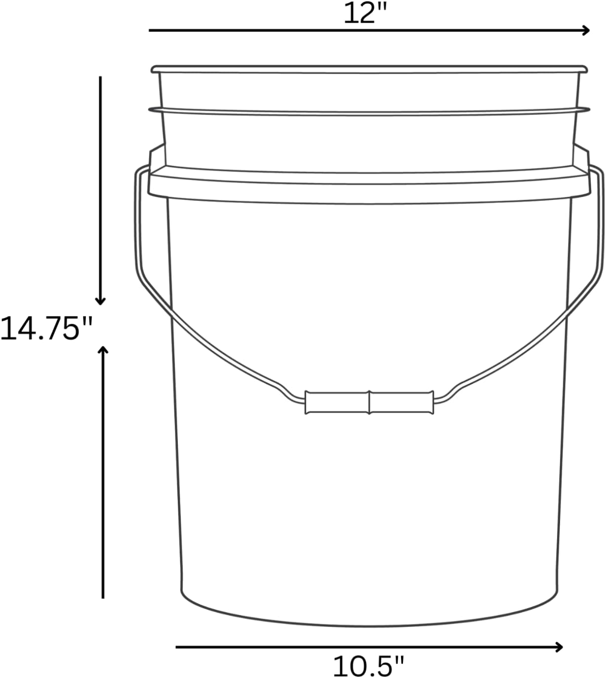 House Naturals 5 Gallon Bucket Pail Food Grade BPA Free with Screw on Gasket Lid (Pack of 3) Made in USA pails