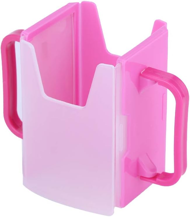 Yctze Adjustable and Spillproof Drink Holder with Handle for Milk Cartons, Boxes - for Toddlers, Kids, Children - Plastic Kitchen Tool (Red)