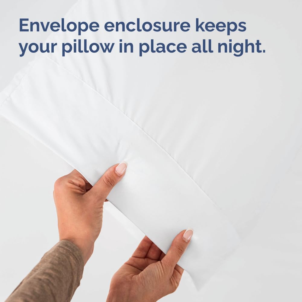 King Pillow Cases - 4 Pack - Super Soft Pillowcase Covers - Envelope Enclosure - Hotel Quality Pillow Protectors - Wrinkle Free, Fade, Shrink & Stain Resistant - Machine Washable - 20" x 40" (White)