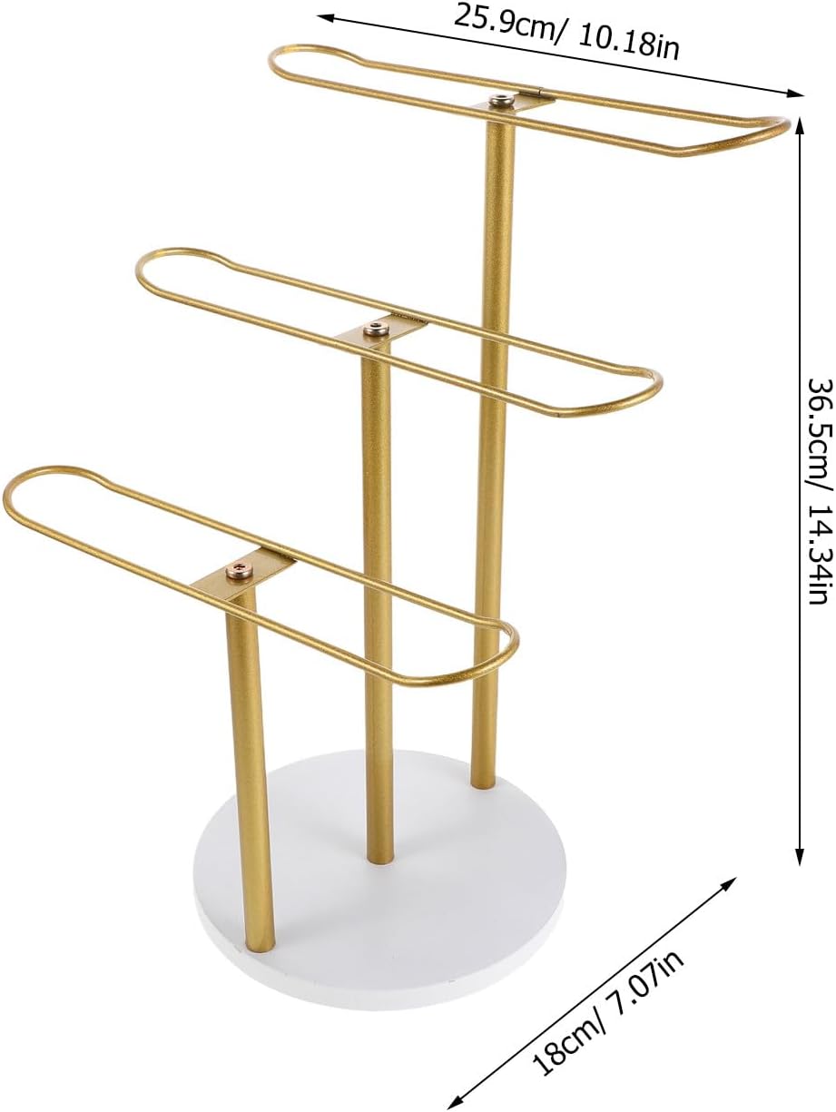 DOITOOL Headband Holder Organizer Metal Hairband Rack 3-Layer Hair Hoop Display Stand Watch Necklace Holder Storage Hair Ropes Accessories Bracelets Bangles