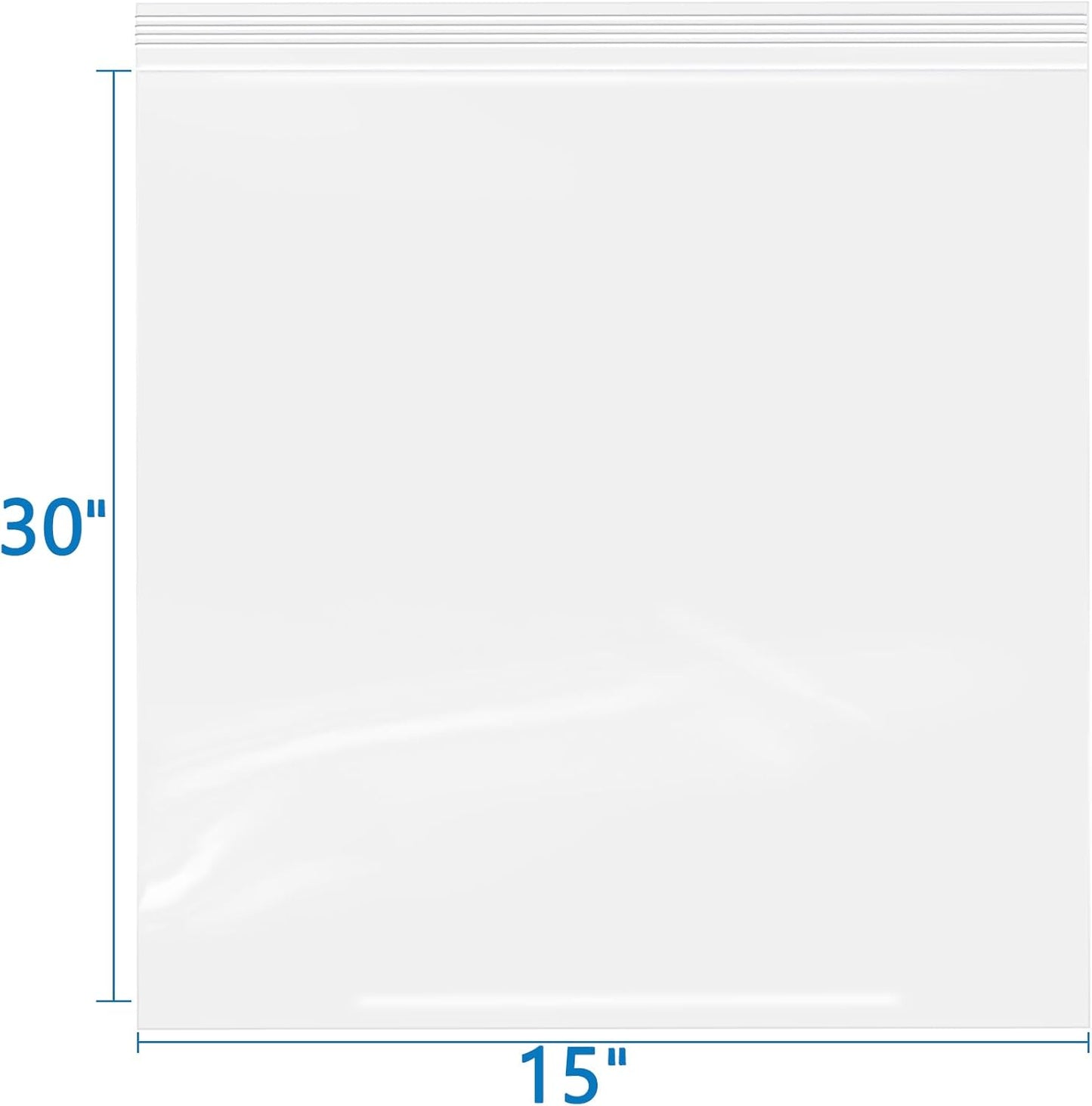 iMailer- 15" x 30" 100 Pack - 2 Mil Resealable Zip Bags- Clear Plastic Bags with Zip Top Lock for Storage, Organizing, Crafts, Travel