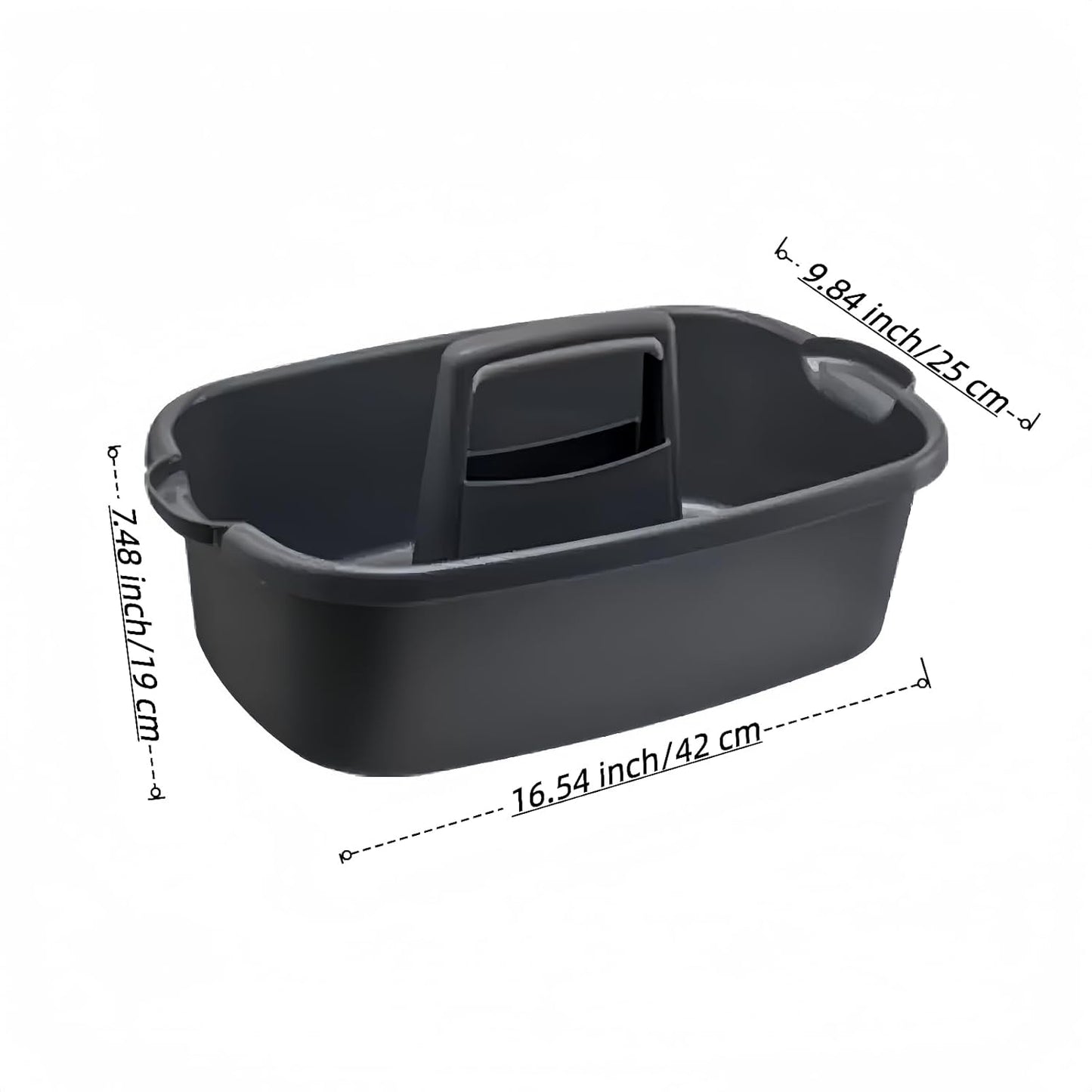2 Pack Large Cleaning Caddy Portable Shower Basket Supply Organizer with Handle,Plastic Bucket Tool Storage,for Bathroom,Bedroom,Kitchen,Under Sink Storage (Grey)
