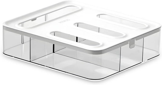 HIMUS Food Storage Bag Organizer - 4 in 1 Plastic Baggie Organizer for Drawer | Compatible with Sandwich, Snack, Gallon, Quart & Slider | Plastic Bag Organizers Kitchen Storage| Wall & Drawer Mount