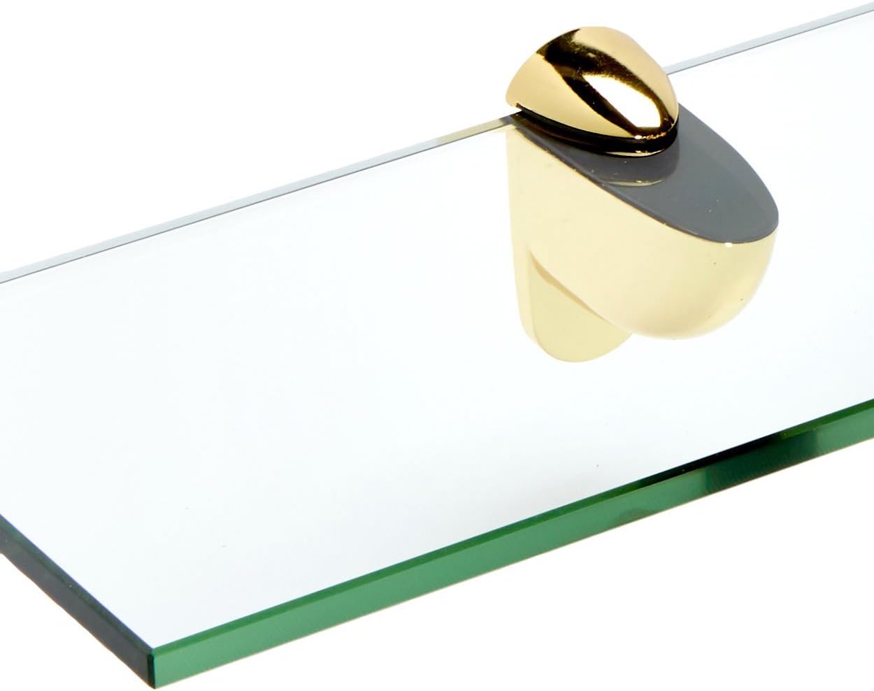 Spancraft Glass H-6x12-Brass Heron Glass Shelf, Brass, 6" x 12"