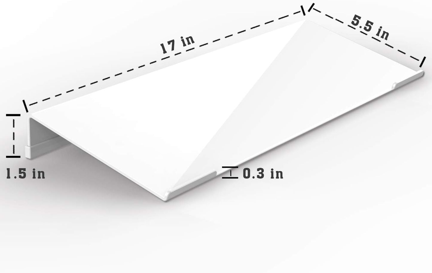 Acrylic Tilted Computer Keyboard Stand for Ergonomic Typing, Keyboard Tray Holder with Silicone Non-Slip Case, White
