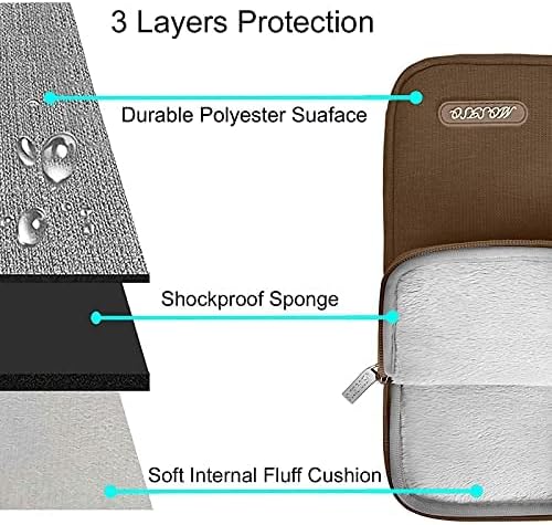 MOSISO Laptop Case 13.3 inch, 13-13.3 inch Laptop Sleeve Compatible with MacBook Air/Pro 13/Pro 14 M5 M4 M3 M2 M1, HP Dell ASUS Lenovo,Polyester Vertical Computer Sleeve Bag with Pocket, Light Brown