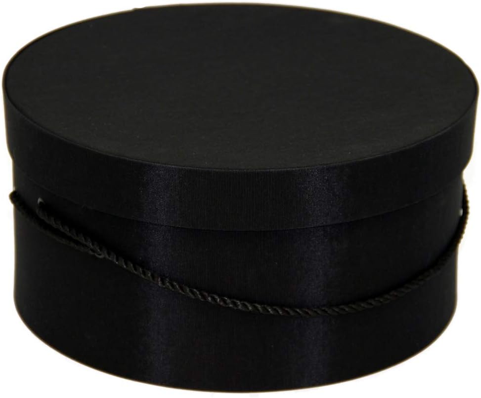 Sarah's Hat Boxes Classic Black Hat Box – 21.5" x 11.5" (Dia. x Ht.) Handmade in USA – Odorless Non-Toxic Adhesive, Cording Handle – Premium Storage for Hats & Accessories