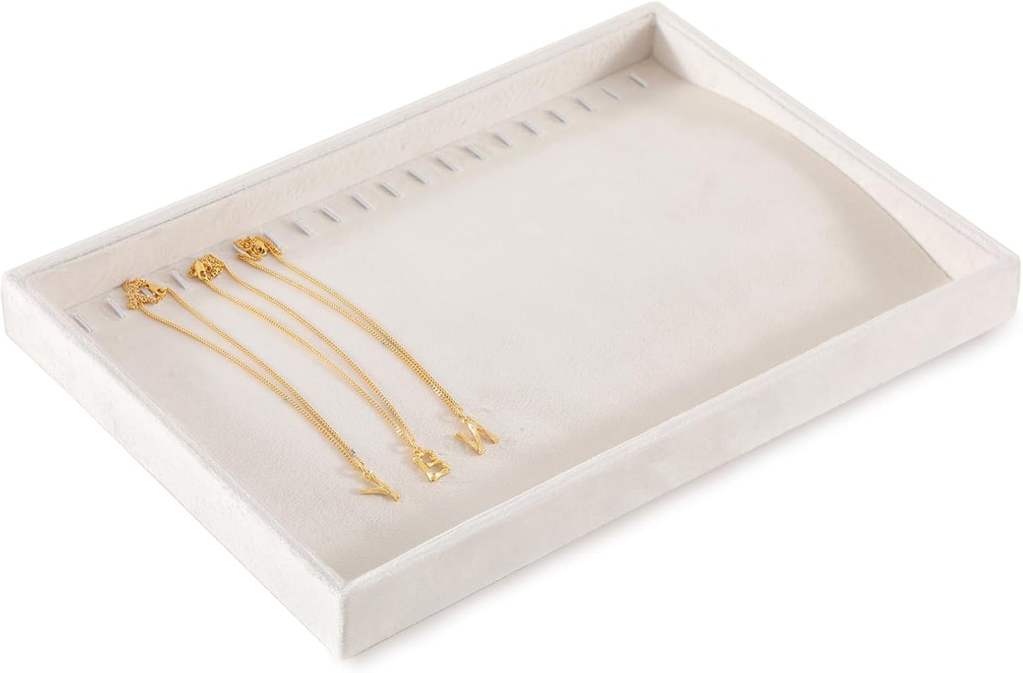 Necklace Storage Tray, Velvet Bracelet Display, Premium Jewelry Organizers,Luxury Bracelet Organizer,White Necklace Display