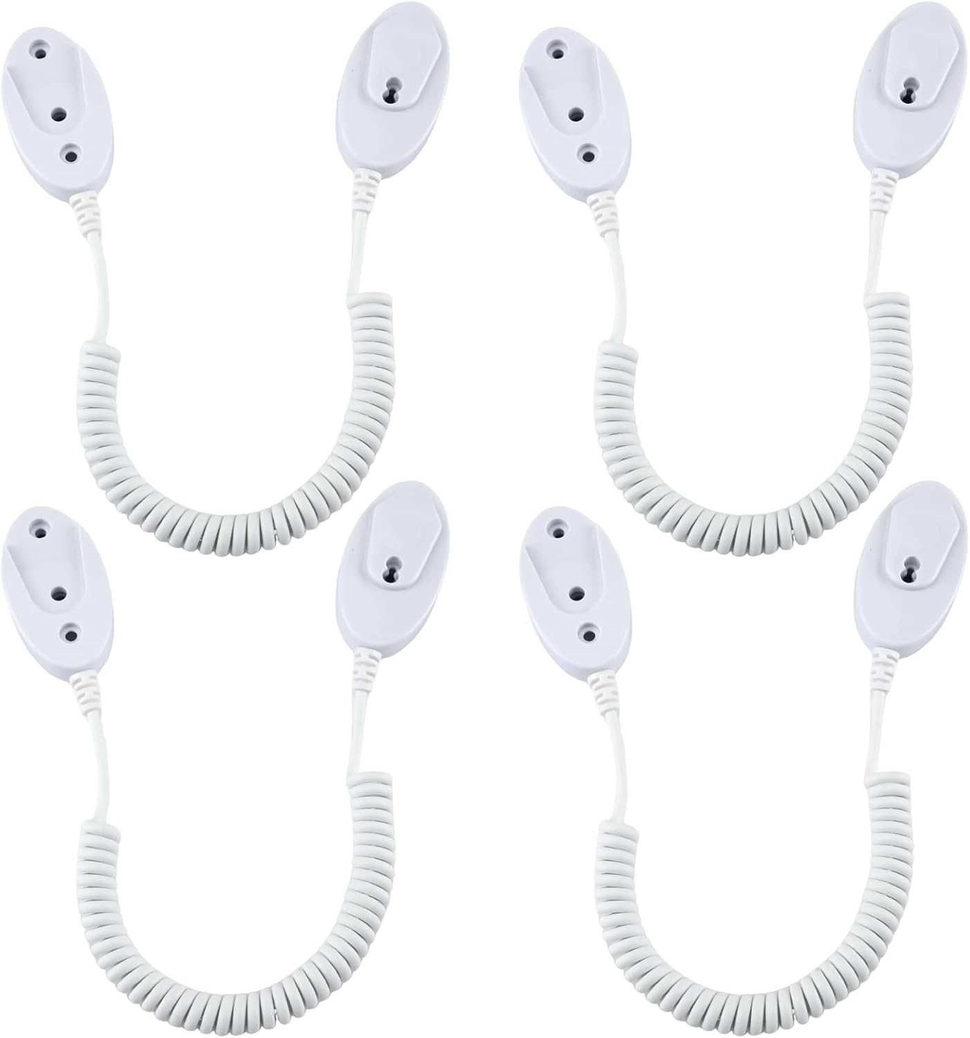 Magnetic Remote Leash Control Holder with Security Cable, Retractable Tidy Anti-lost Rope Organizer Easy Installation Stable Suitable for Projector TV Fan and Air Conditioner Remotes (4Pcs White, S)