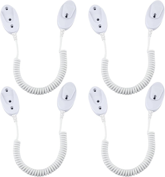Magnetic Remote Leash Control Holder with Security Cable, Retractable Tidy Anti-lost Rope Organizer Easy Installation Stable Suitable for Projector TV Fan and Air Conditioner Remotes (4Pcs White, S)