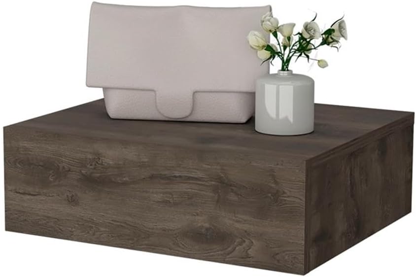 Vienna 1-Drawer Manufactured Wood Floating Nightstand, Dark Brown