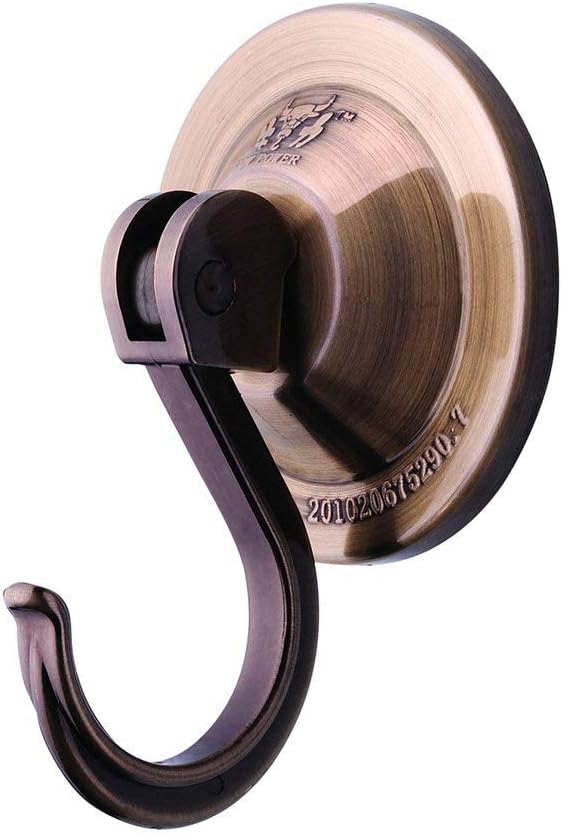 Powerful Wreath Hangers for Window or Glass Door, 4-Pack Powerful Suction Cup Hooks Utility Hooks, Antique Gold