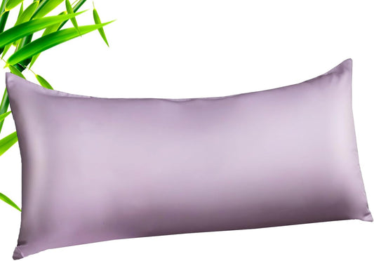 TELUS Body Cooling Pillow Case Cover, Bamboo Rayon & Lyocell Pillowcase with Zipper Closure, Breathable Pillow Case for Hot Sleepers and Night Sweats, 20x54 inches, Light Purple