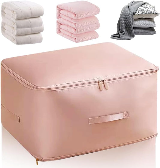 Ultra Space Saving Self Compression Organizer, 2026 Upgraded Space Saving Self Compression Organizer for Comforters, Blankets, Bedding, Portable Heavy Duty Moving Bags Storage Tote for Space Saving