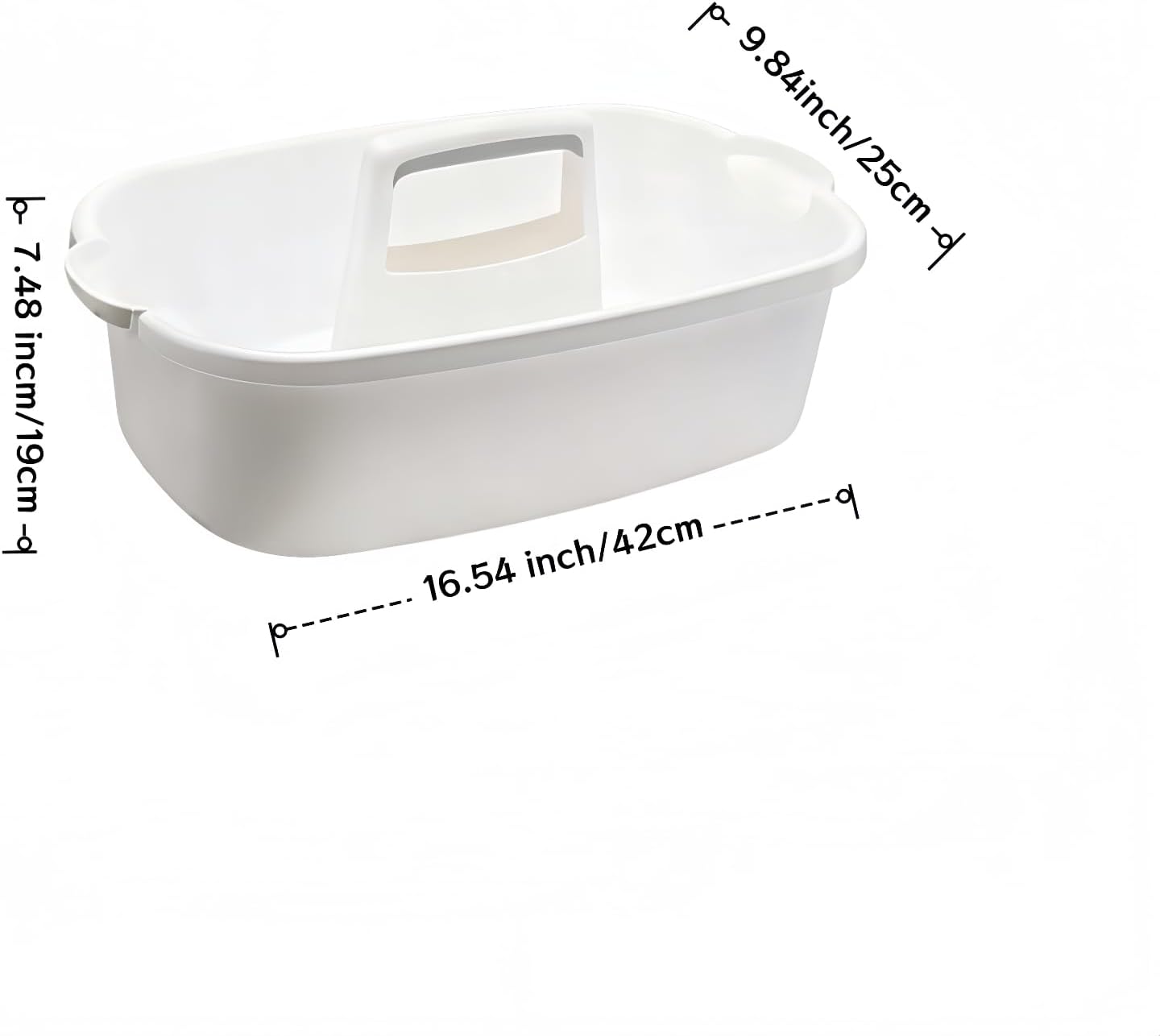 2 Pack Large Cleaning Caddy Portable Shower Basket Supply Organizer with Handle,Plastic Bucket Tool Storage,for Bathroom,Bedroom,Kitchen,Under Sink Storage (White)