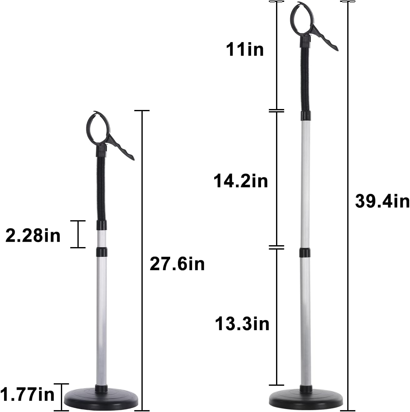 Erytlly Hair Dryer Stand Hands Free 360-Degree Rotating Adjustable Height Metal Hair Dryer Stand Blow Dryer Holder for Bathroom, Vanity, Makeup Room