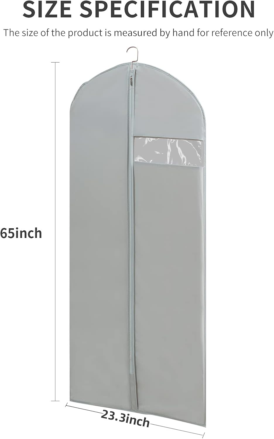 Dress Bags for Gowns Long, 65'' Long Dress Clear Garment Bag(Set of 4, 23.3'' X 65'')