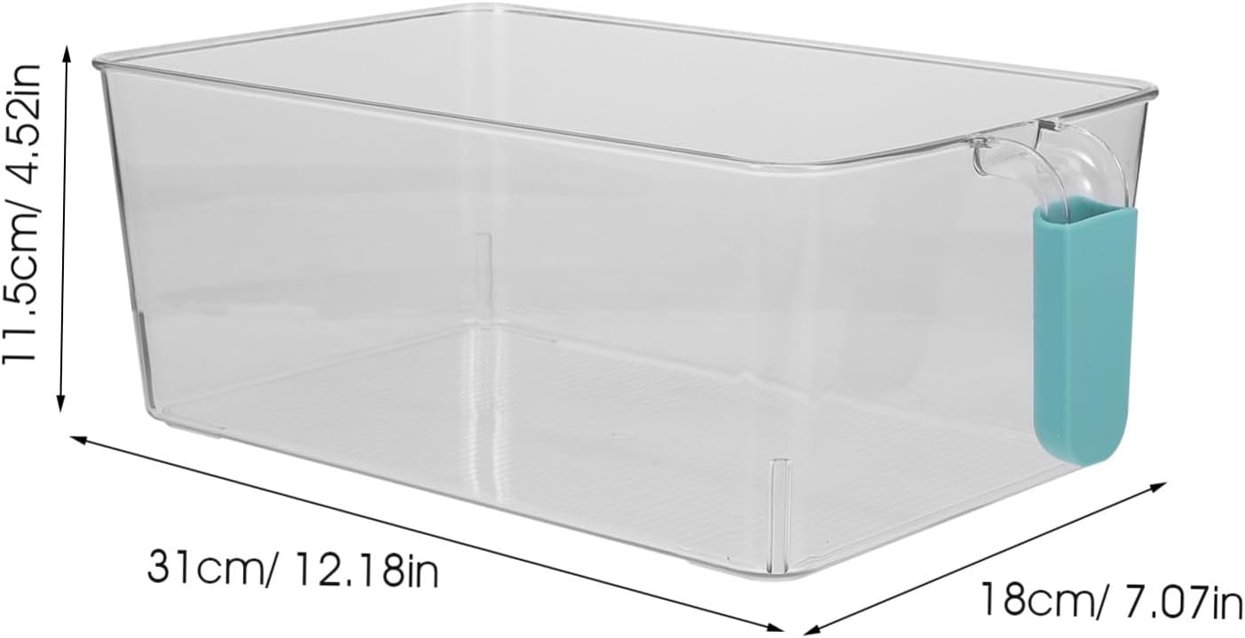 NUOBESTY Large Capacity Fruit and Vegetable Fresh Storage Container for Fridge Clear Pet Material Organizer Bin with Handle Design Space-saving Produce Saver Box for Refrigerator