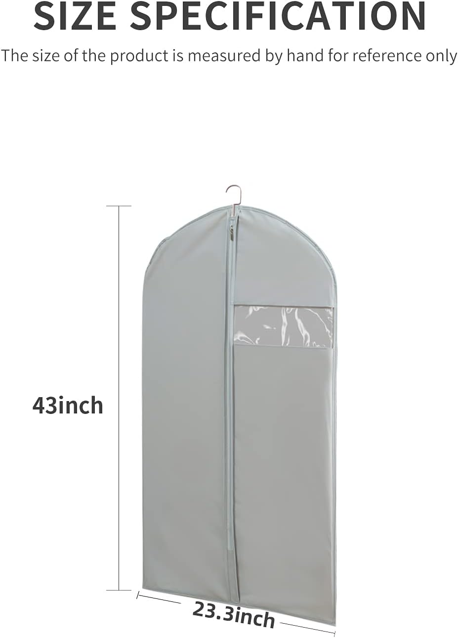 Suit Bags for Closet Storage, 43" Garment Bags for Hanging Clothes(Set of 4, 23.3'' X 43'')