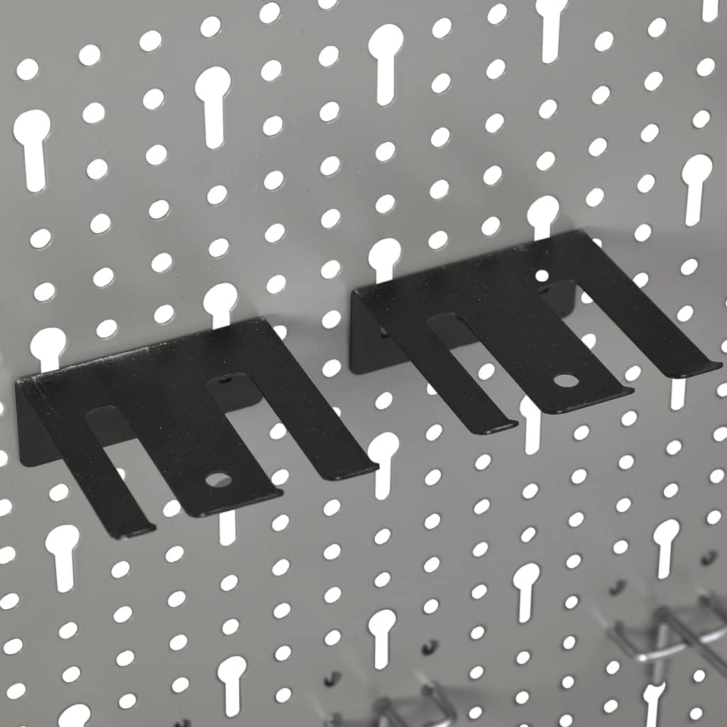 Wall-Mounted Peg Boards 4-Pack 15.7"x22.8" Steel with Versatile Holes for Workshop Organization,145352,Gray