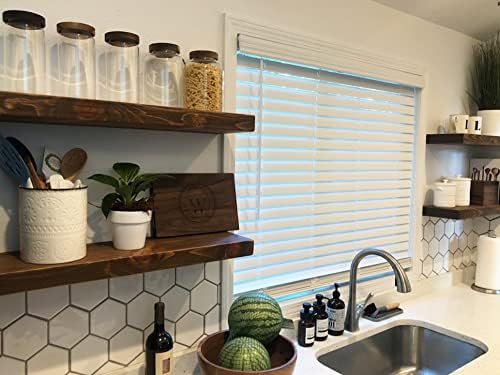 joelsantiques 30 Inch Wooden Floating Shelves for Wall - 30x8x2 in - Made of Natural Wood - Heavy Duty Rustic Wall Shelves - Made in USA - Perfect for Living Room, Kitchen - Mocha