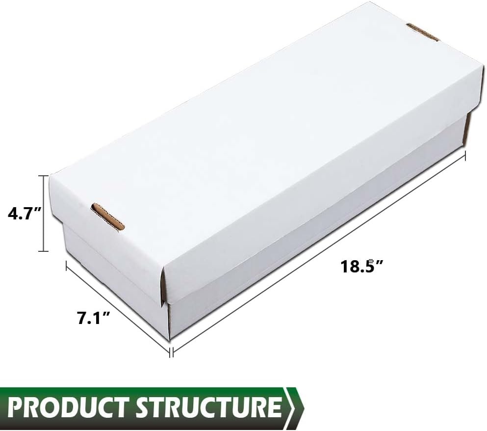 GRAND ORANGE White Transaction Card Storage Box (1,600 CT) Corrugated Board Two Dividers Model Holds Over 300 3x4 Toploads Trading Card