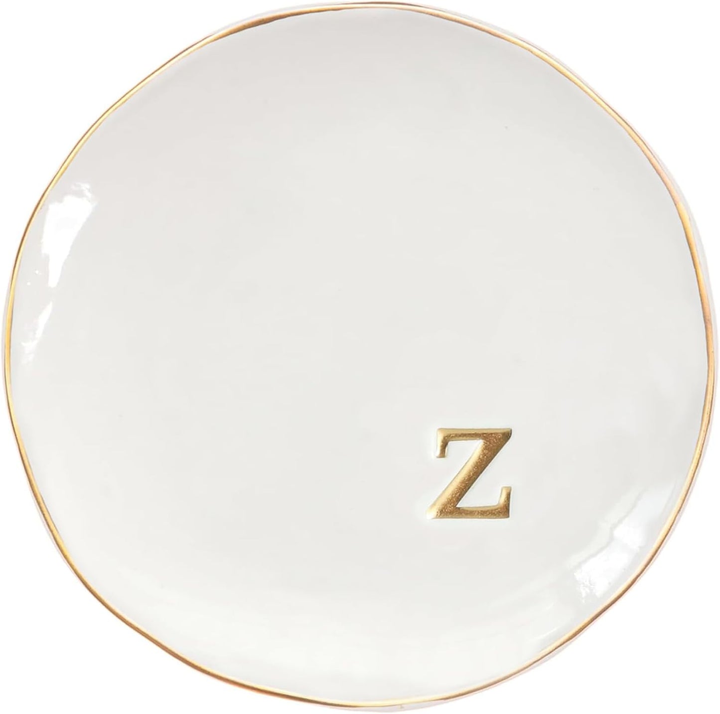 COLLECTIVE HOME - Ceramic Jewelry Tray, Decorative Trinket Dish for Rings Earrings Necklaces Bracelet Watch Keys, Birthday Mother's Day Christmas Gift for Women, 4.75", Glossy (z)