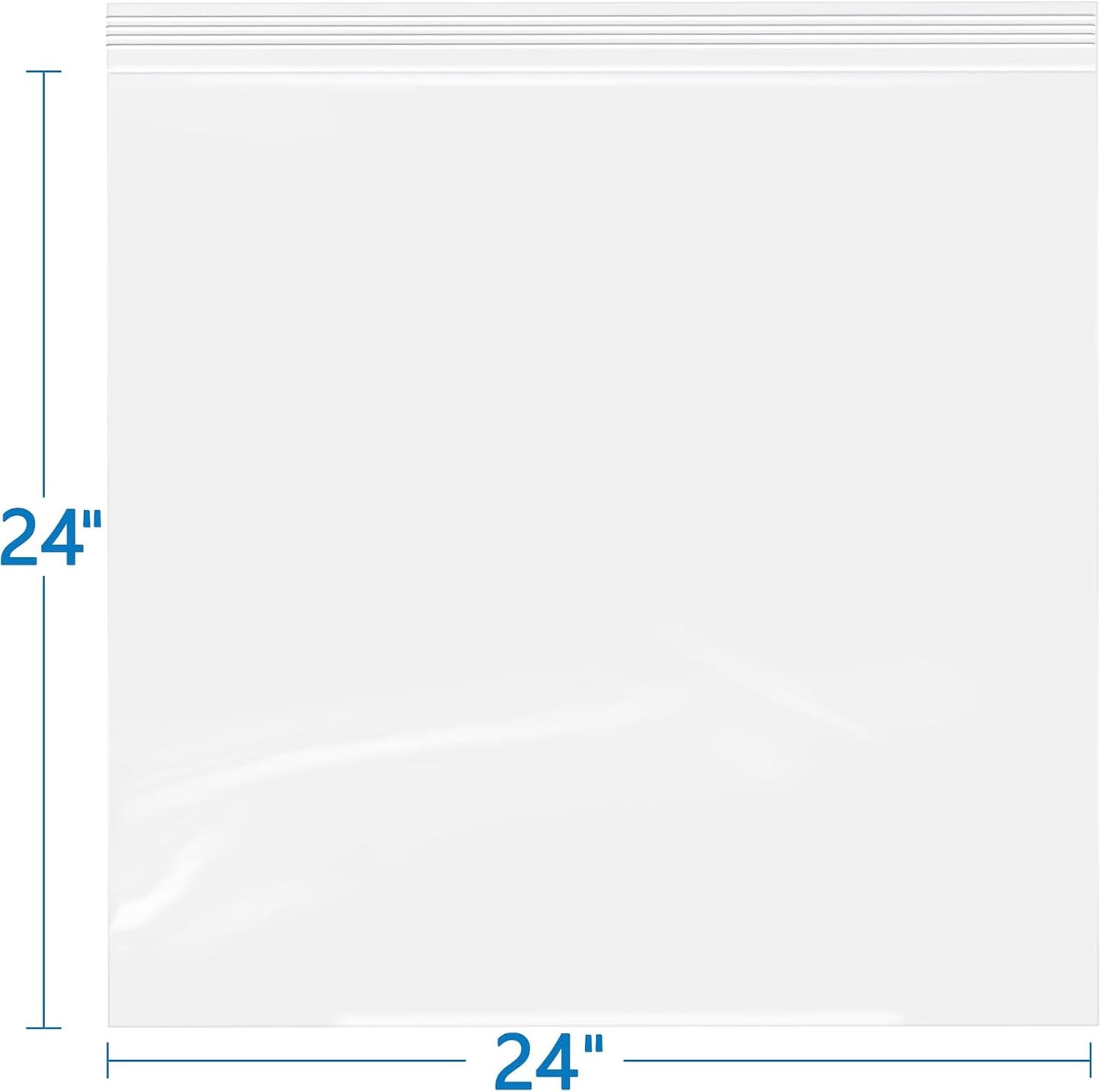iMailer- 24" x 24" 50 Pack- 2 Mil Resealable Zip Bags- Clear Plastic Bags with Zip Top Lock for Storage, Organizing, Crafts, Travel
