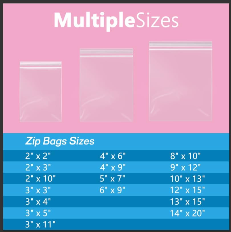 iMailer - 100 Pcs - 5" x 7" Clear Small Zip Bag - Reclosable Zip Plastic Poly Bags 2 Mil with Resealable Lock Seal Zipper for A2 A4 A6 Cards & Envelopes, Bakery, Cookies, Sandwich