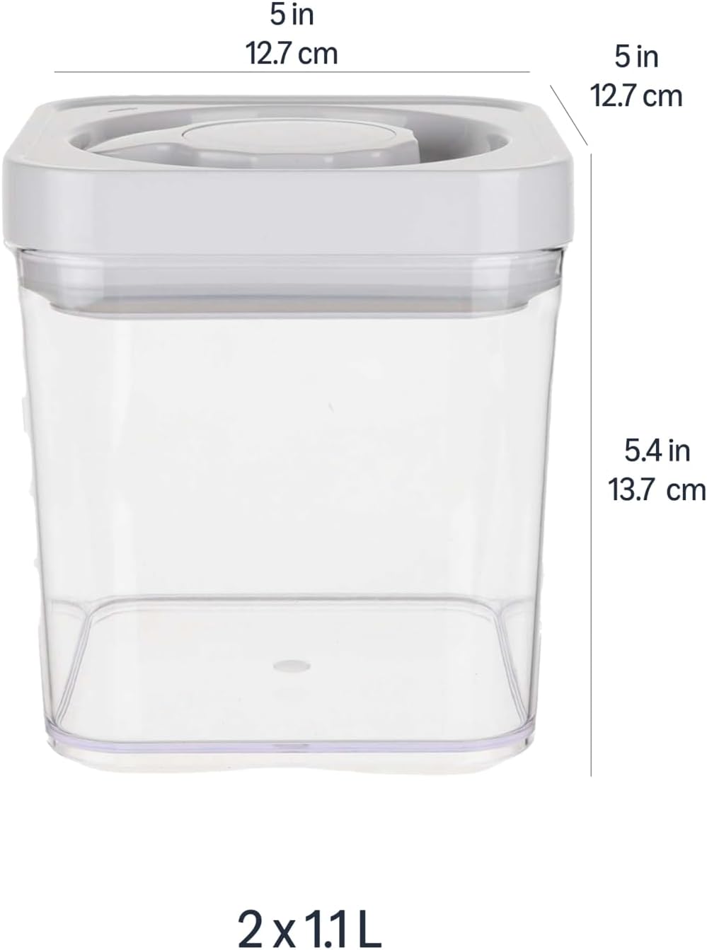 Amazon Basics Airtight Food Storage Containers, BPA Free, with Twist/Turn Lids, for Kitchen Pantry Organization, 10-Piece Square Set, Clear Plastic