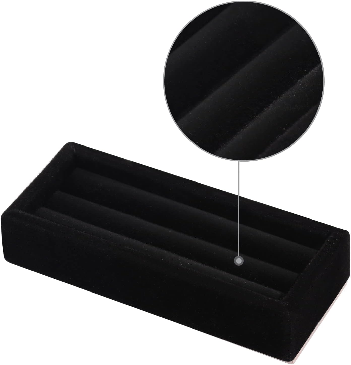 Valyria 2 Slots Velvet Small Ring Organizer Set of 2 Earrings Trays Showcase Display Storage Insert Holder for Jewelry Box, Drawer, Dresser