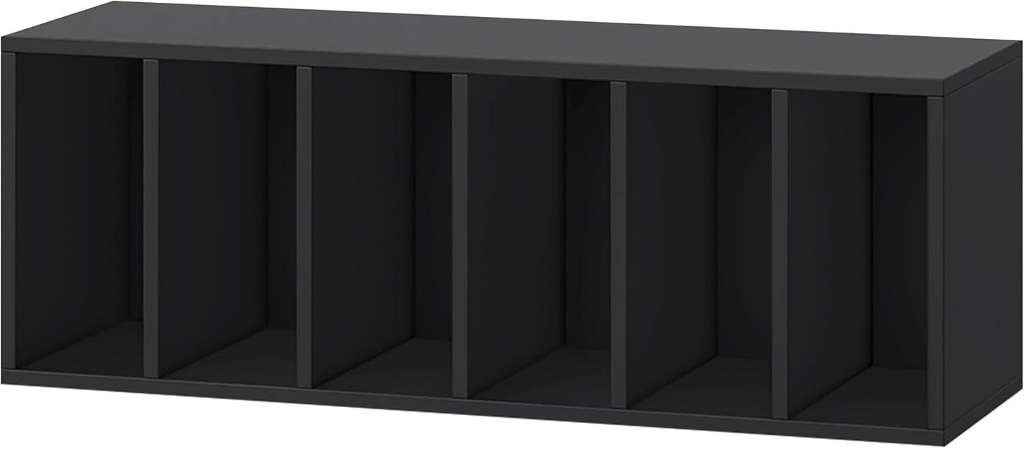 IOTXY DIY Modular Cube Bookcase - CubeXY Customizable Stackable Expandable Basic Shelving Units, 6-Cube Wooden Open Bookshelf with Removable Shelves for Books Organizer, Black