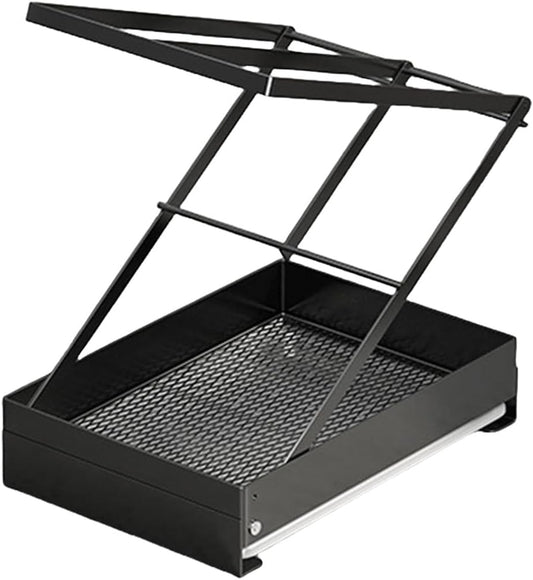 Collapsible Sink Holder Kitchen Tool Organizer Drain Tray with Cleaning Supplies Holder Storage Rack for Brushes and Detergent