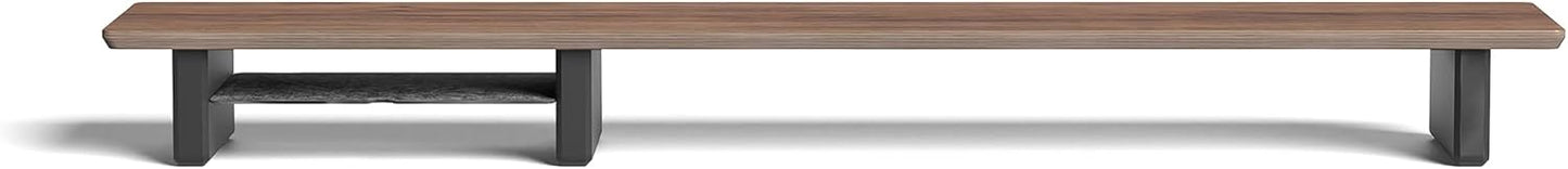 Raico Desk Cockpit Shelf Monitor Stand System Dual Screen Setup Wood Large Desk Accessory Organizer Unit (Walnut, Full Length v2 | 45.7 Inches)