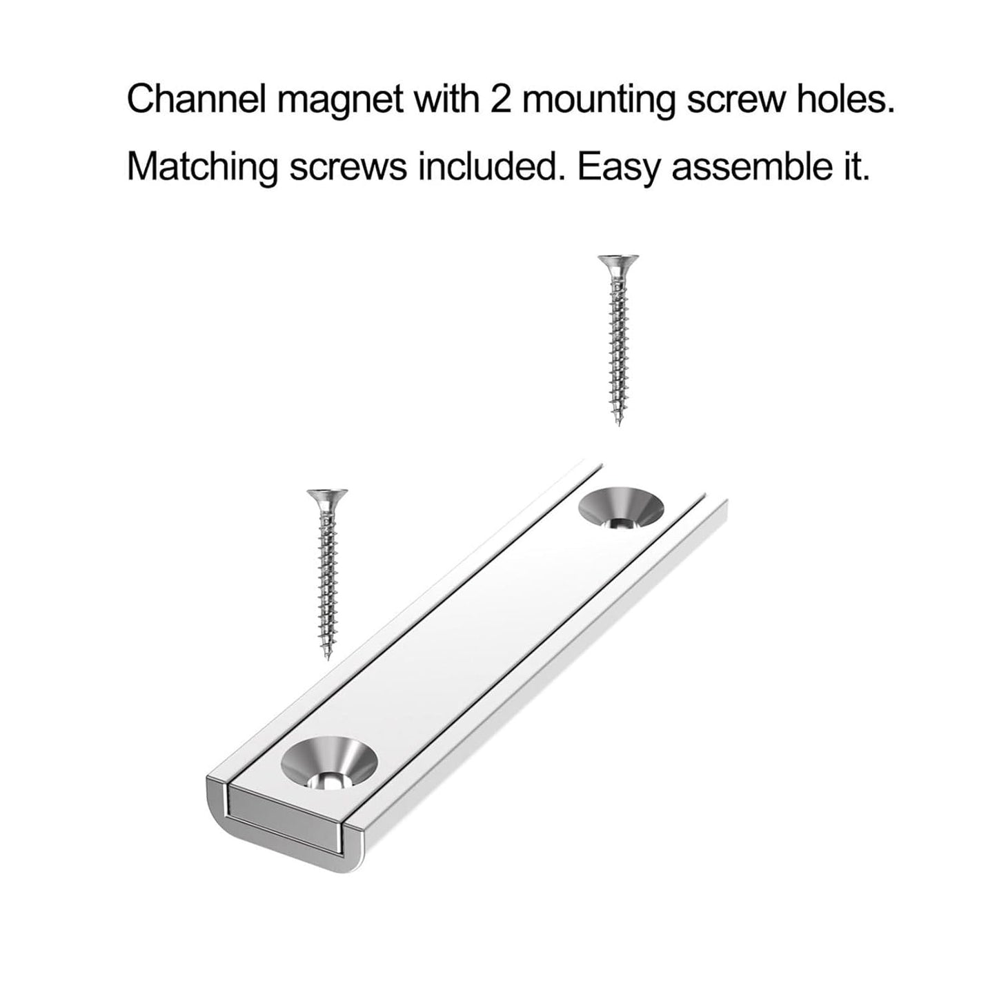 Super Strong Magnetic Tool Holder Channel Magnet - 2.50" Length-10 Pack,Pot Magnets with Matching Screws,Strong Rare Earth Magnets with Countersunk Holes,Magnetic Knife Tools Holder