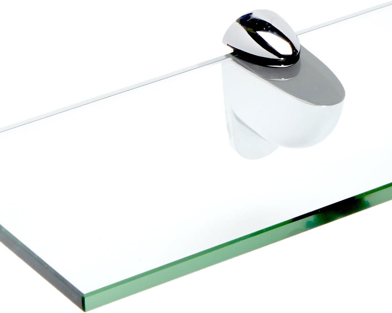 Spancraft Glass H-4.75x24-Chrome Heron Glass Shelf, Chrome, 4.75" x 24"