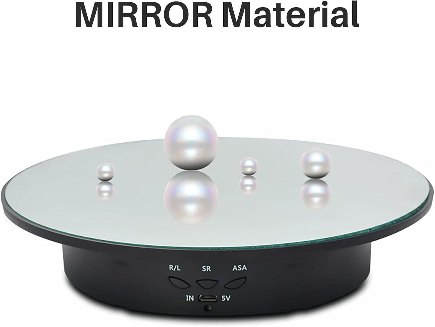 Rotating Display Stand Turntable Stand Black Spinning Stand for Product Shows with Telecontroller,7.87inch /17.6lbs Max Load,Black Round