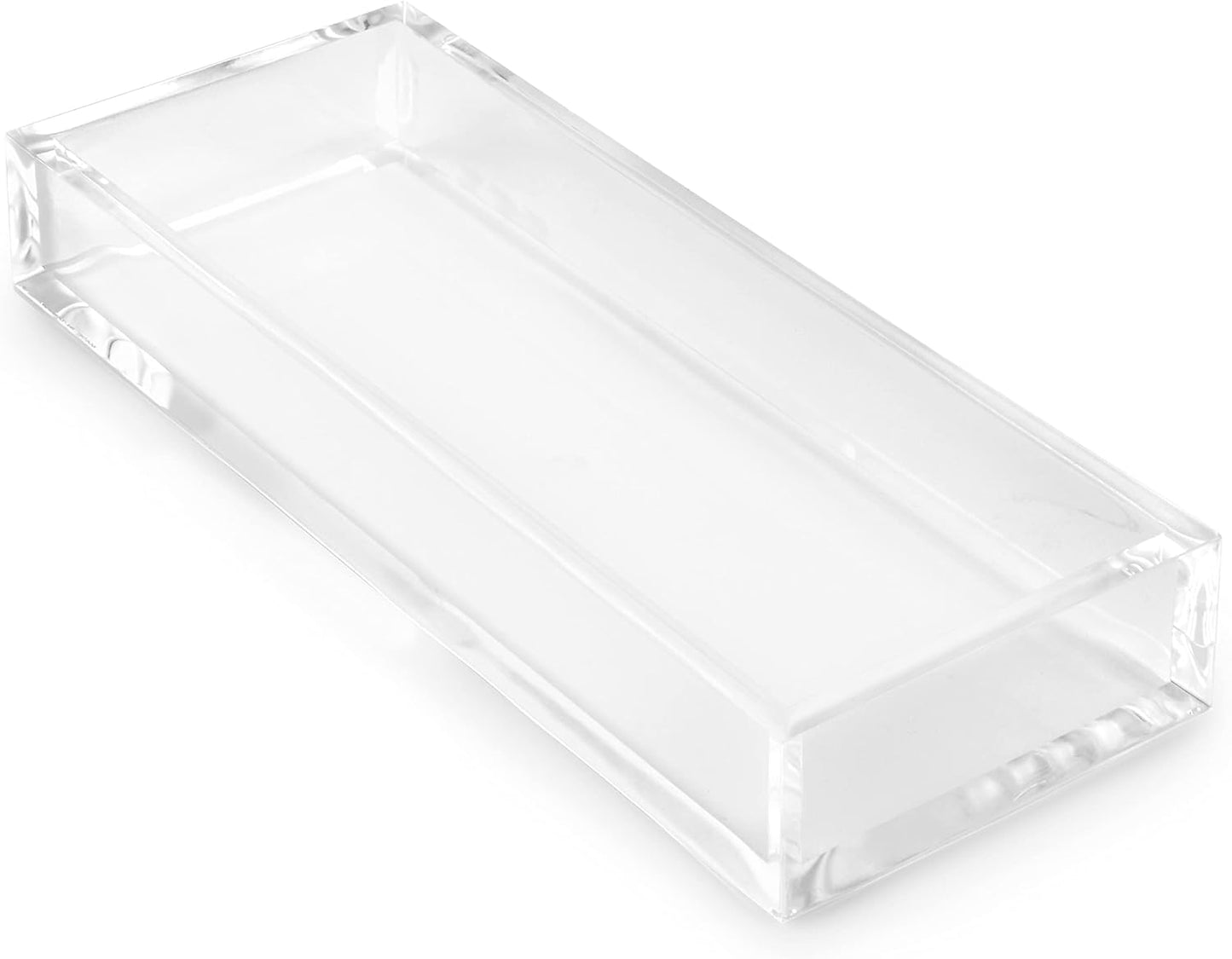 Huang Acrylic Clear Hand Towel Tray 11"x4" (10.5"x3.5" Internal) | for Bathrooms, Kitchens, Hosting, Picnics, Parties | Long Lasting Premium Acrylic Construction
