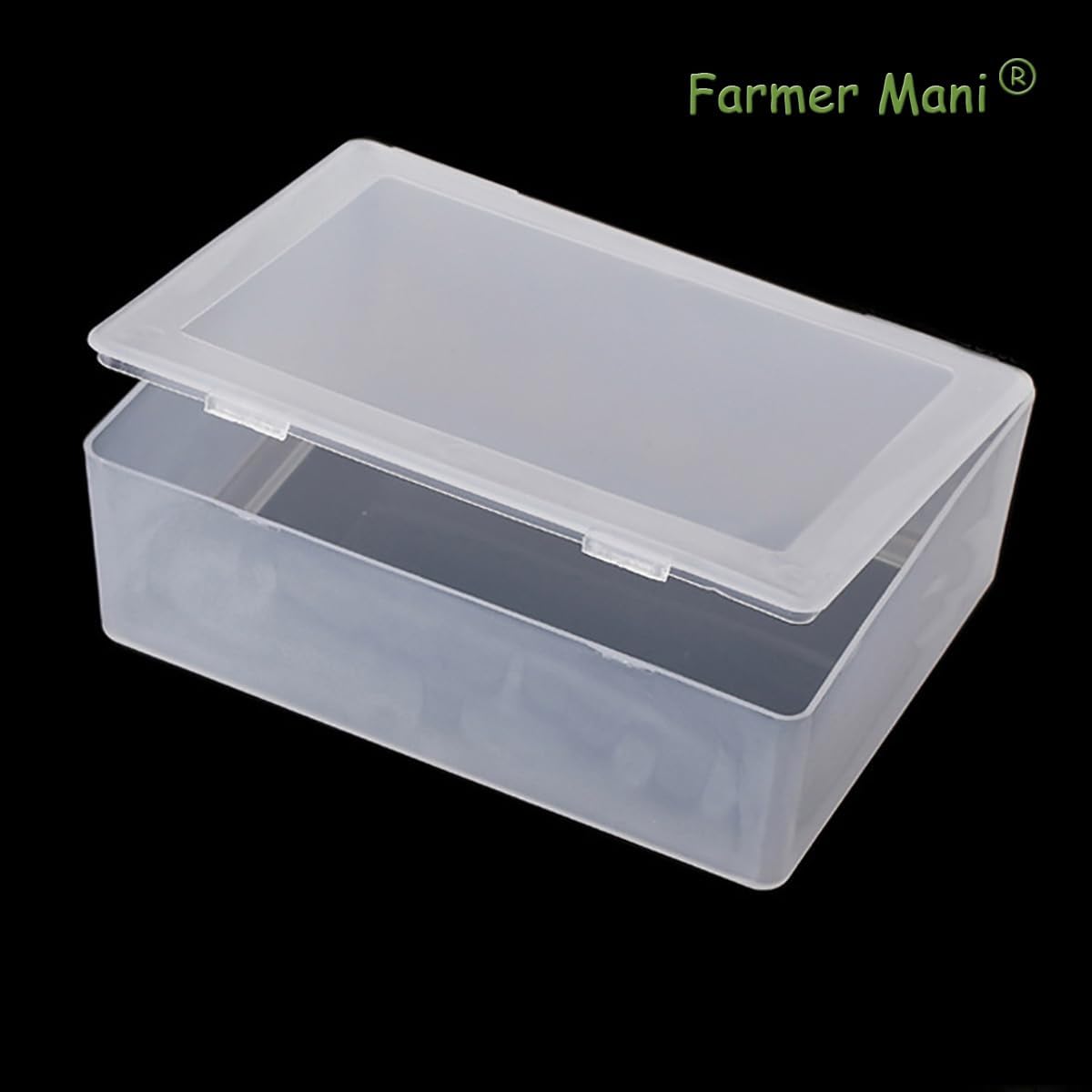 2 Pieces Rectangle Small Plastic Box Containers (5.2 x 3.86 x 1.69 inches) with Double Buckle for Collecting Small Items, Beads, Game Pieces, Business Cards, Crafts Accessories