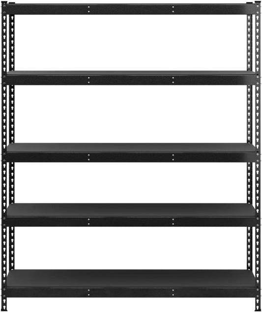 SafeRacks Modular Garage Shelving - 5 Tier Storage Shelves, Tall Metal Rack Shelves for Storage, Heavy Duty Steel Shelf Organizer for Garage, Or Kitchen Pantry (Hammertone, 18 x 60 x 72)